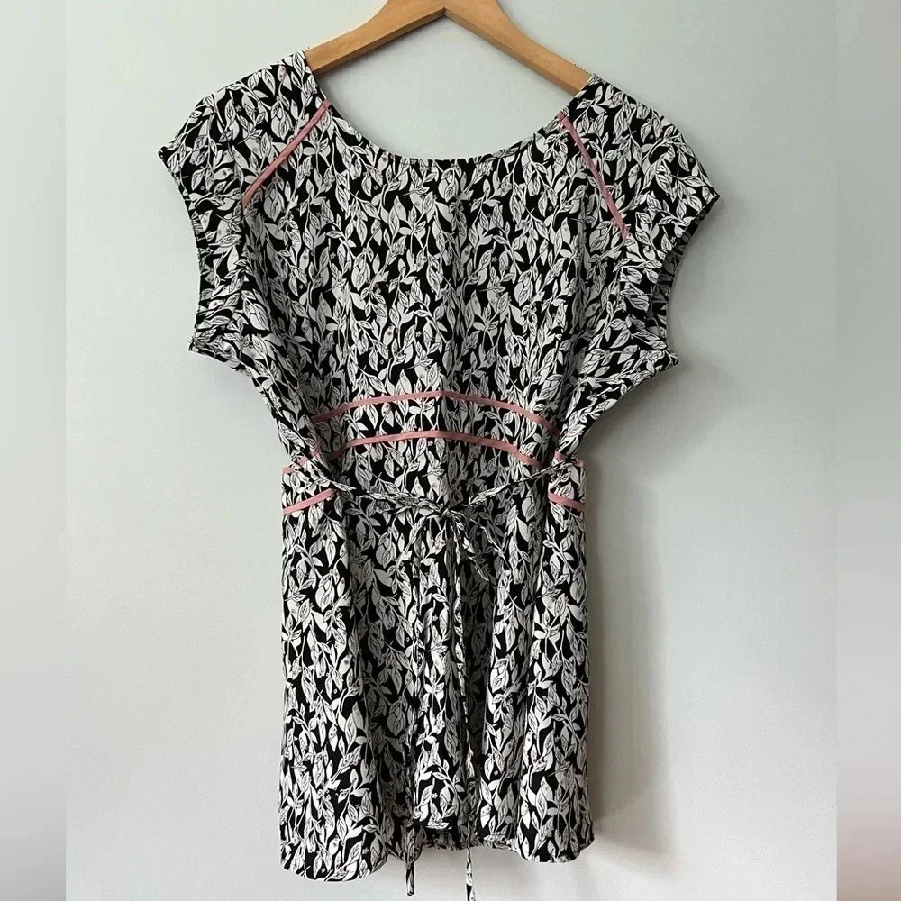 Motherhood  Maternity Short Sleeve Blouse with Tie | Large